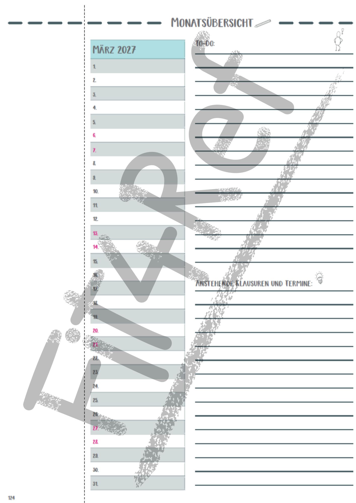 Vorschau Monatsübersicht