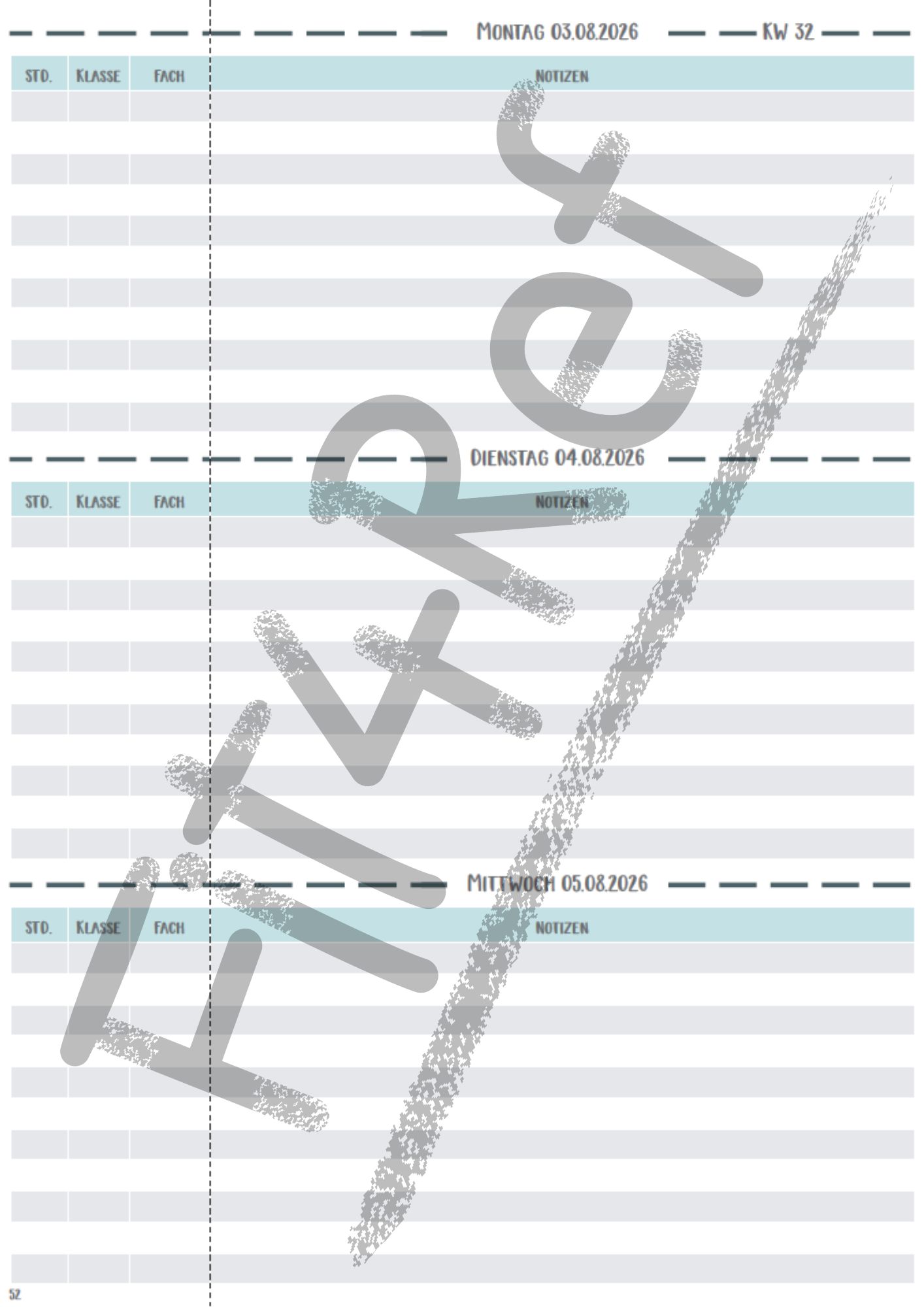 Vorschau Wochenübersicht