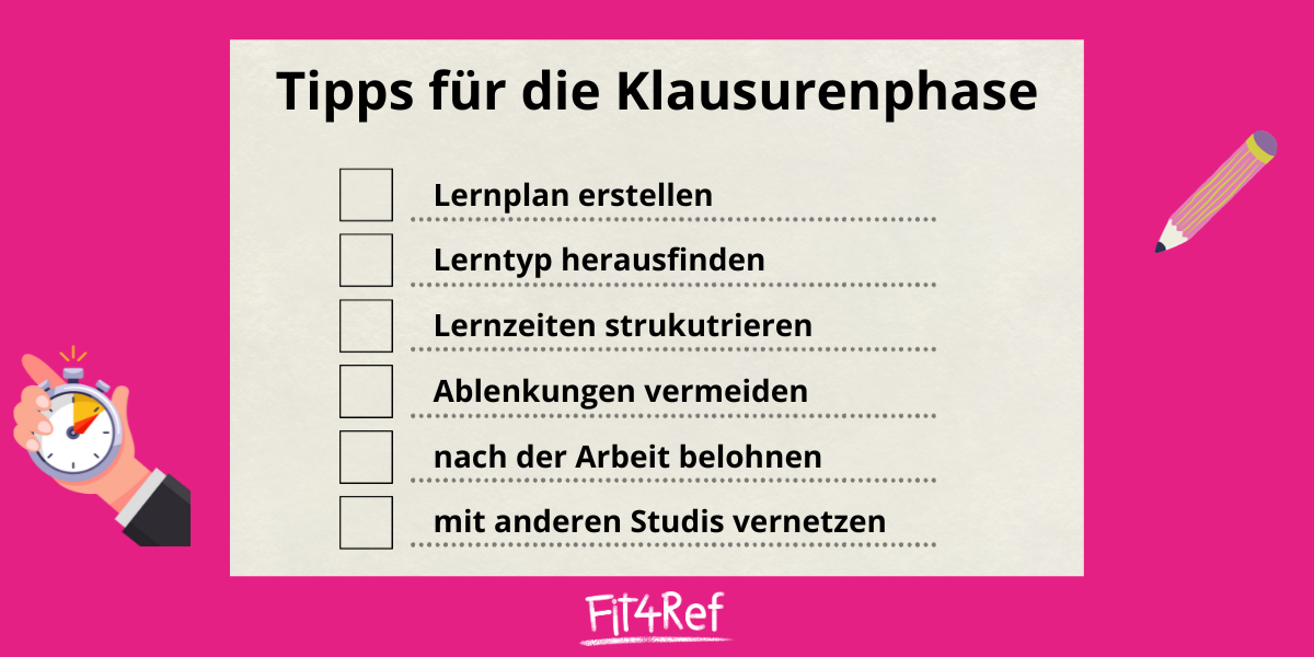 Tipps für die Klausurenphase (eigene Darstellung)
