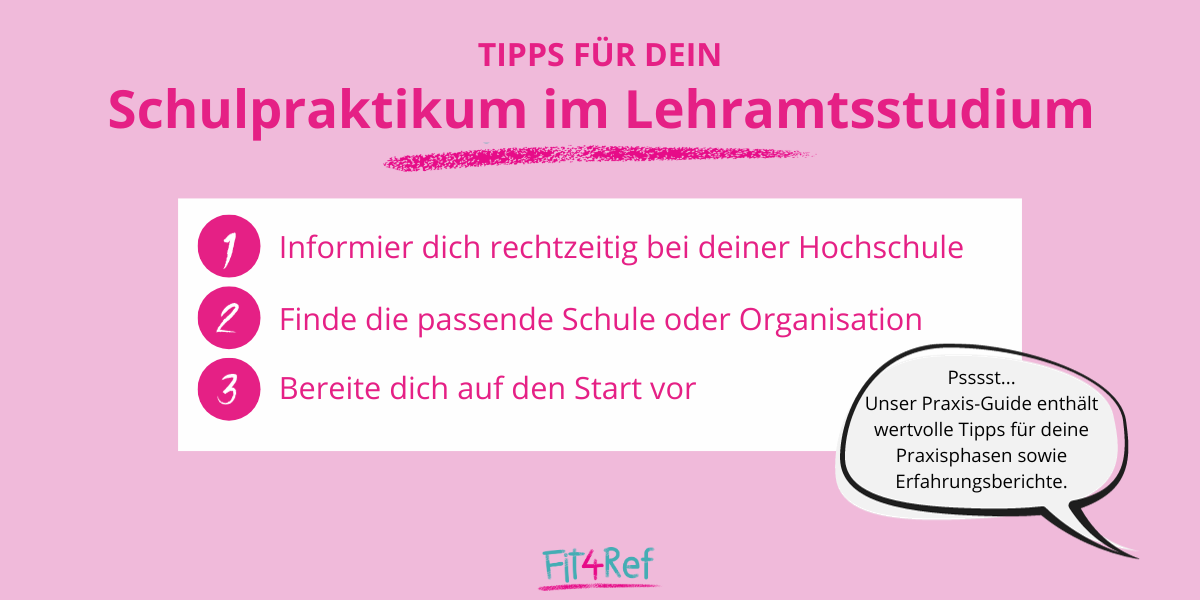 Tipps für dein Schulpraktikum (eigene Darstellung)