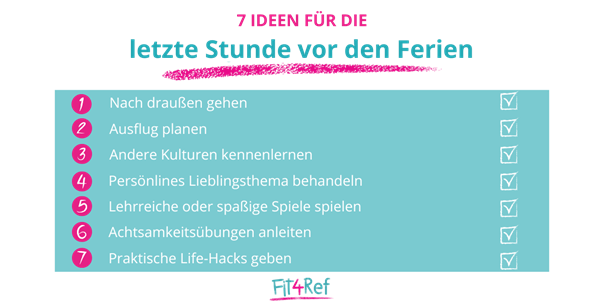 Letzte Stunde vor den Ferien
